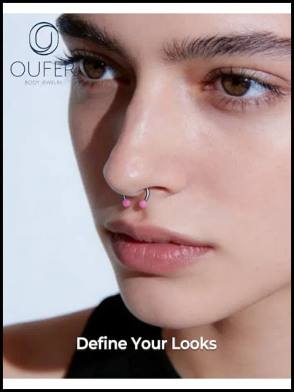 16G Titanium Horseshoe Septum Ring Set - 4PC Internally Threaded Cartilage